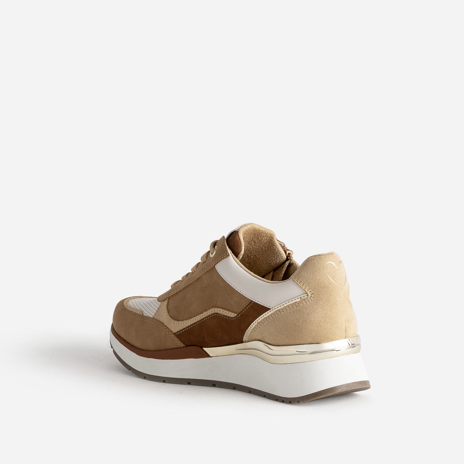 Tennis MARCO TOZZI camel, beige et blanc
