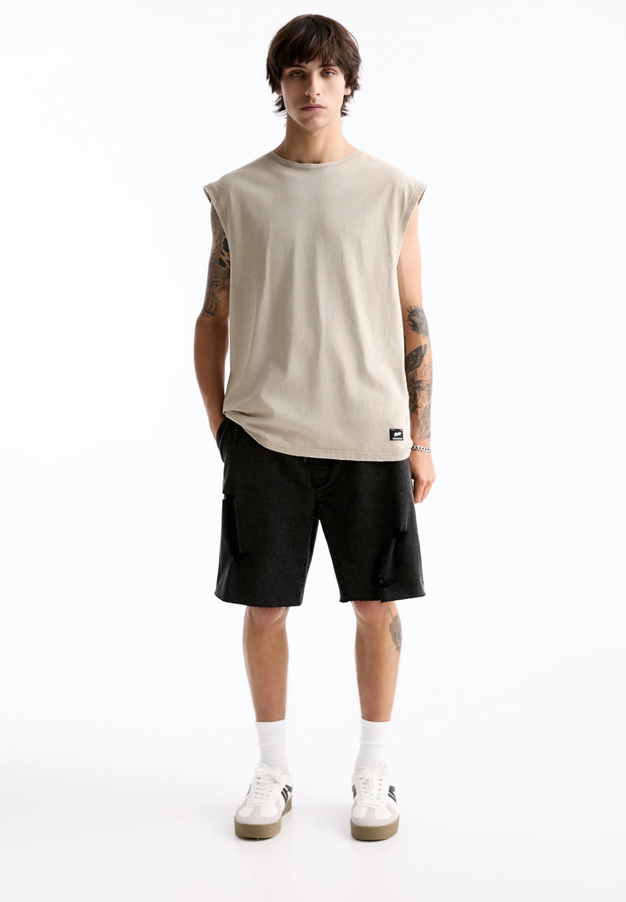 Bermudas rasgadas Pull&Bear - Shorts vaqueros