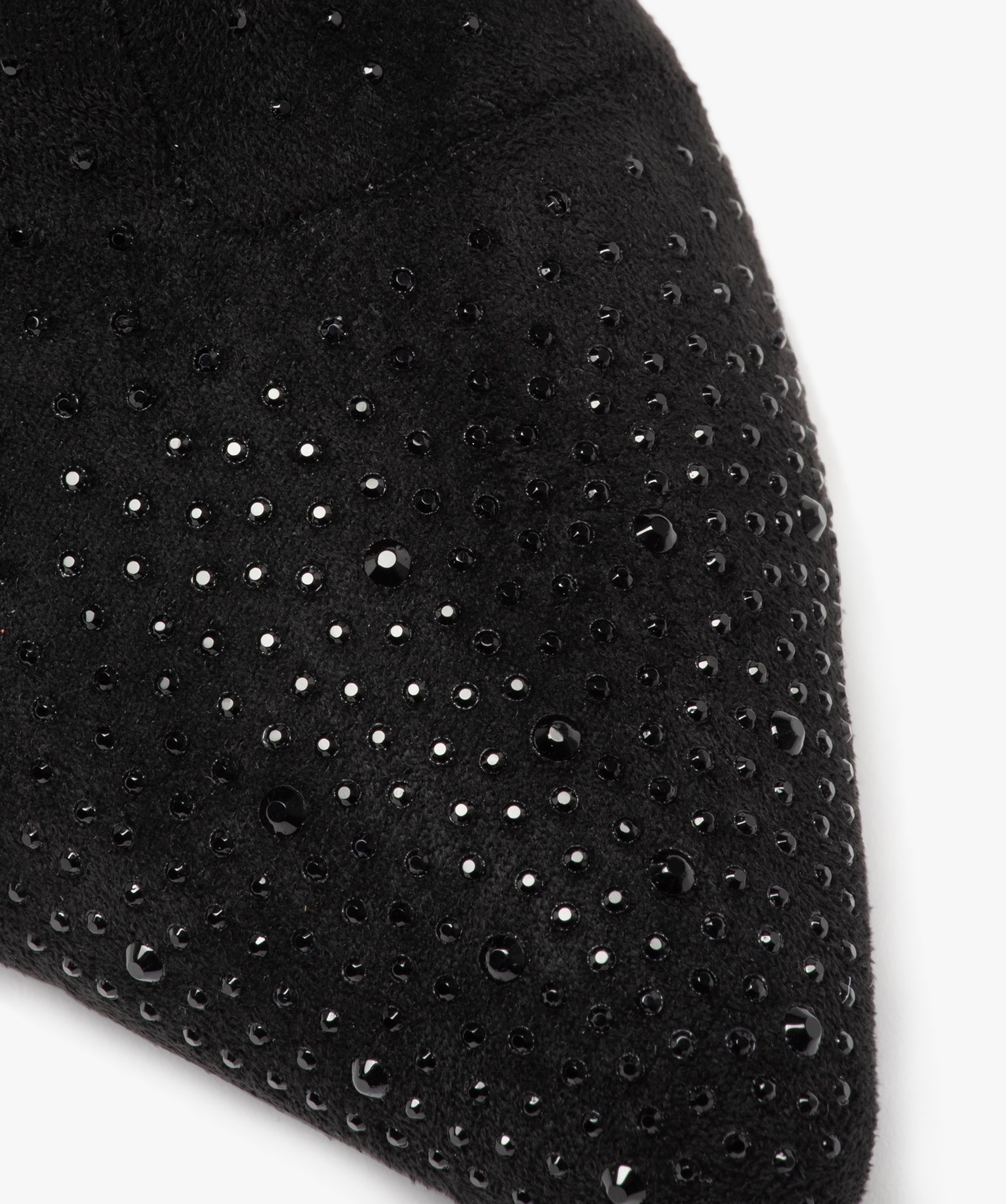 Boots femme à talon en suédine avec strass noir | GEMO