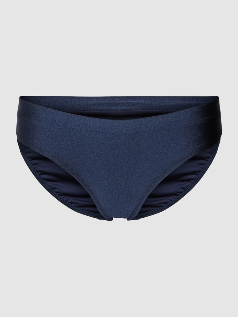 Bikini-Slip mit Label-Detail Modell 'Isla' in marineblau