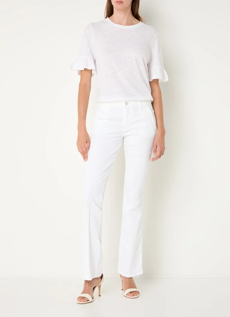 LKBennett TJ Gene top in linen blend with ruffle