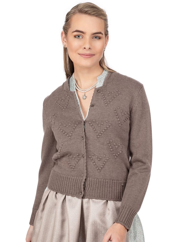 Spieth & Wensky Strickjacke BRESCIA in dunkelbraun günstig kaufen