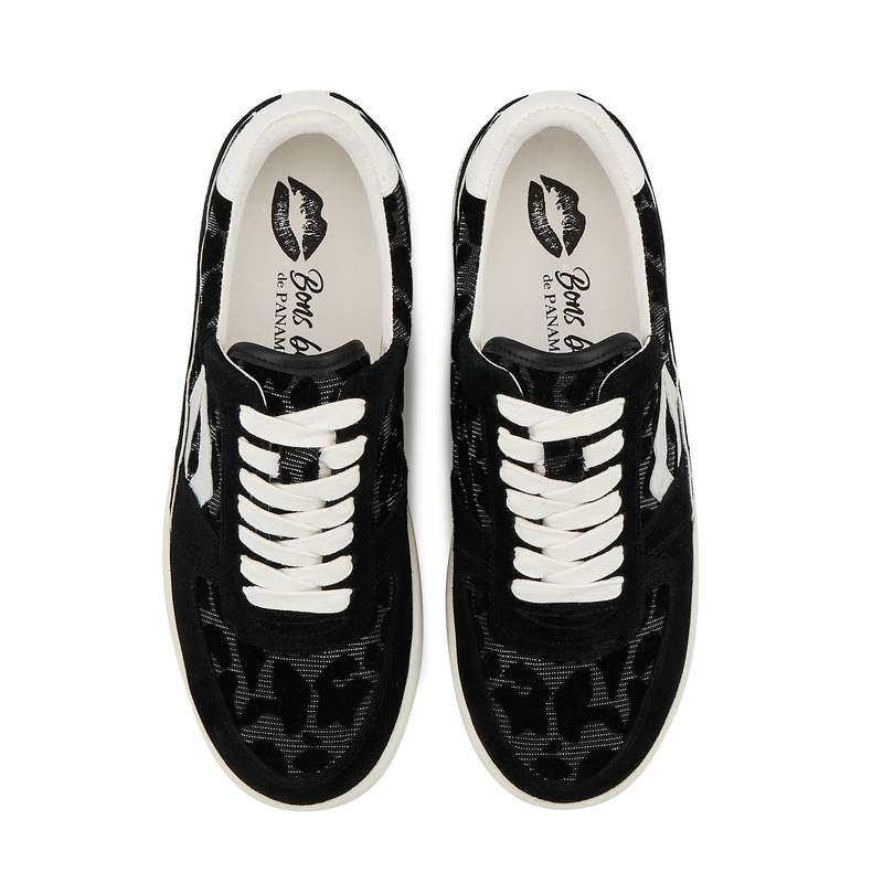 Baskets en cuir Loulou noir silver leopard