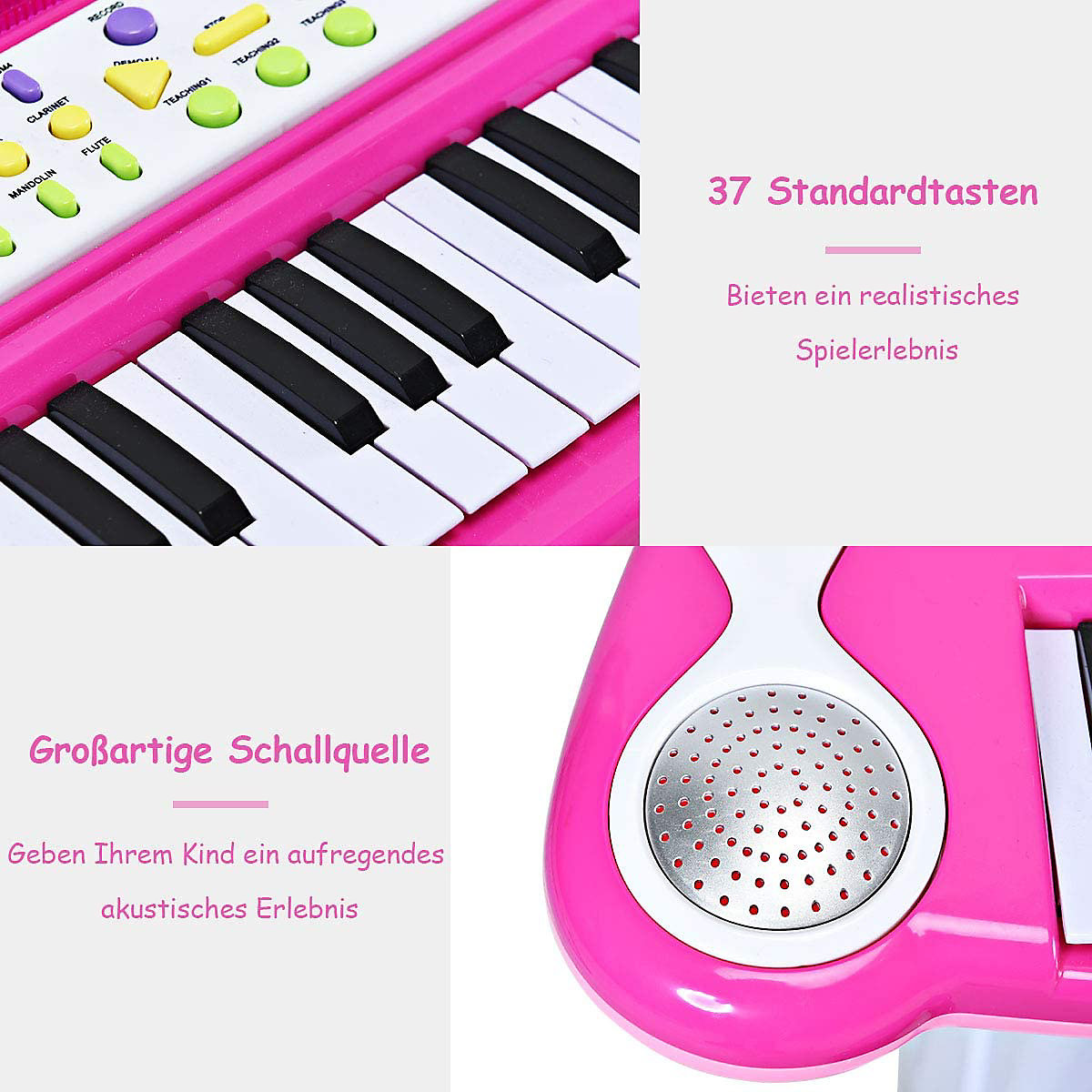 Keyboard 37 Tasten mit Hocker & Mikrofon