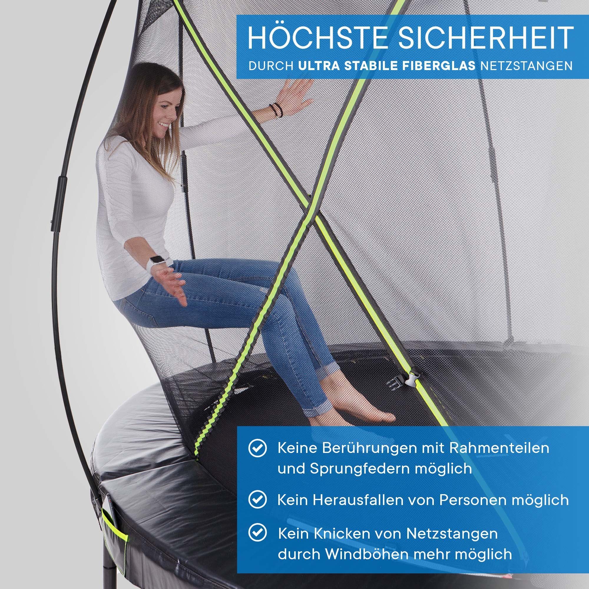 Kinetic Sports Gartentrampolin Ultimate Pro, Ø 244,00 cm, TÜV GS-geprüft, Designed in Germany, 244, 305, 366, 427 cm
