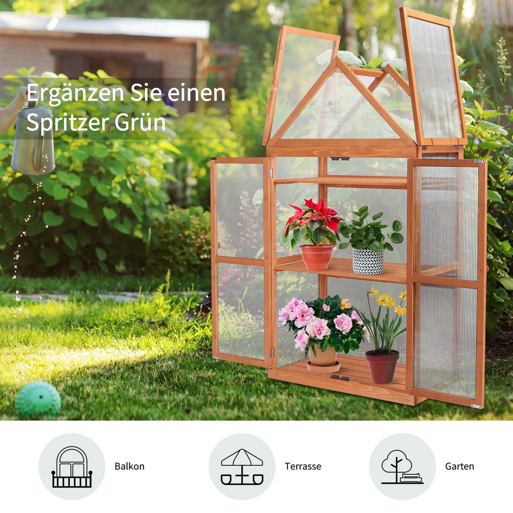 MCombo Anlehngewächshaus MCombo 3 Etage Gewächshaus Treibhaus 0800, Aufzuchtschrank Treibhaus Pflanzenhaus Tomatenhaus, 47 x 80 x 149 cm