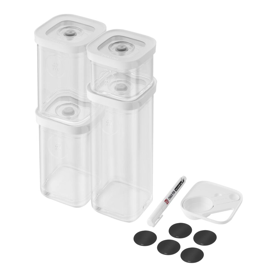 CUBE Set, S / 6-tlg, Transparent-Weiß