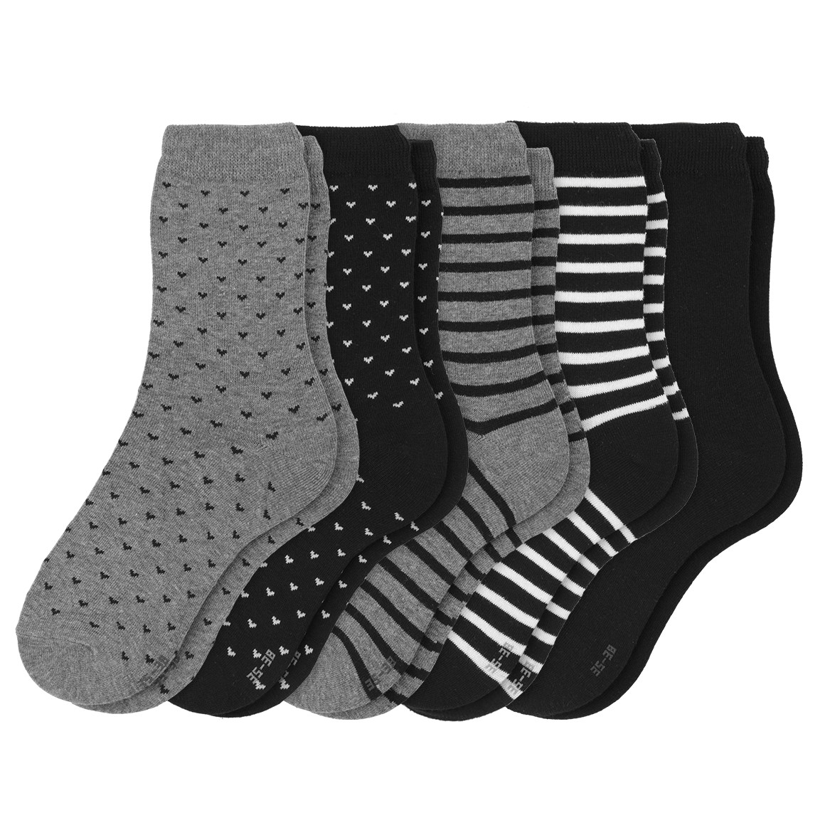 5 Paar Damen Socken in verschiedenen Dessins