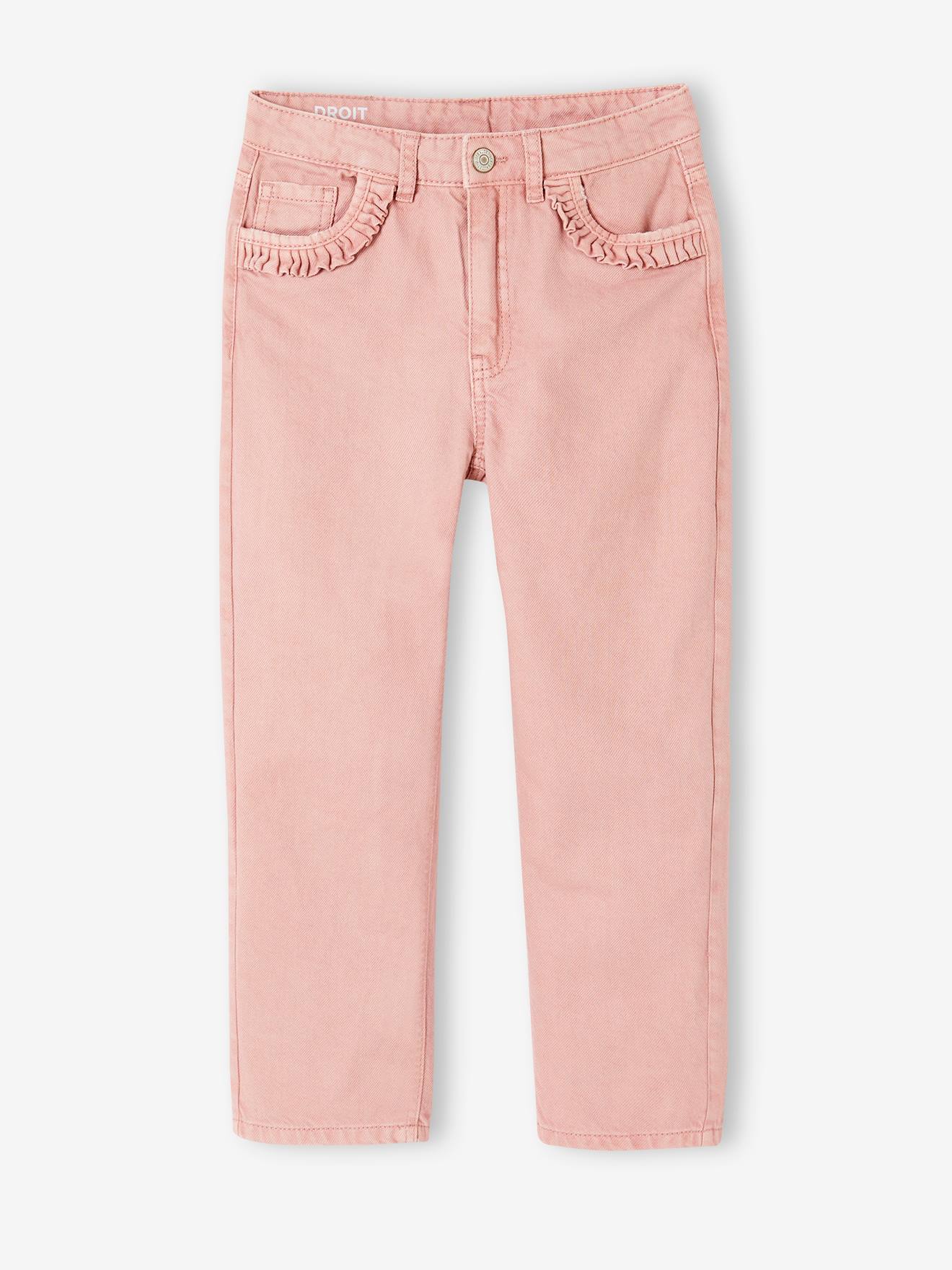 Vertbaudet Gerade Mädchen Hose, Hüftweite REGULAR - blush