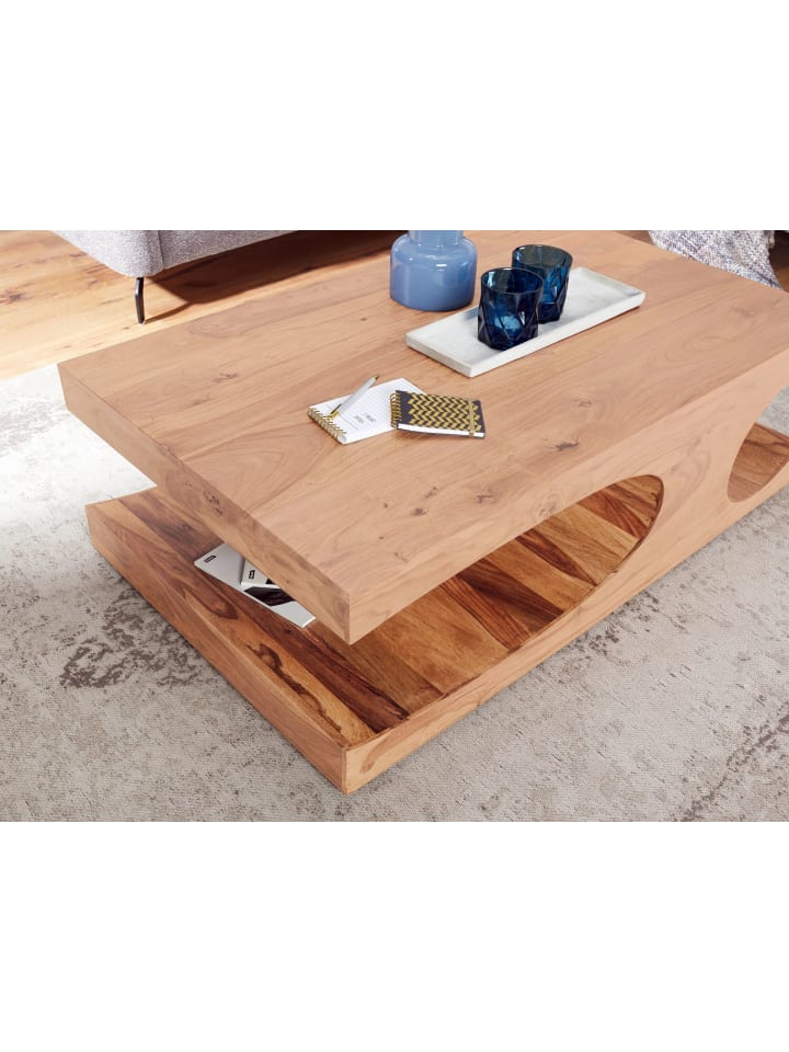KADIMA DESIGN Couchtisch BOHA Massiv-Holz 118 cm breit Wohnzimmer-Tisch in Akazie günstig kaufen onesize