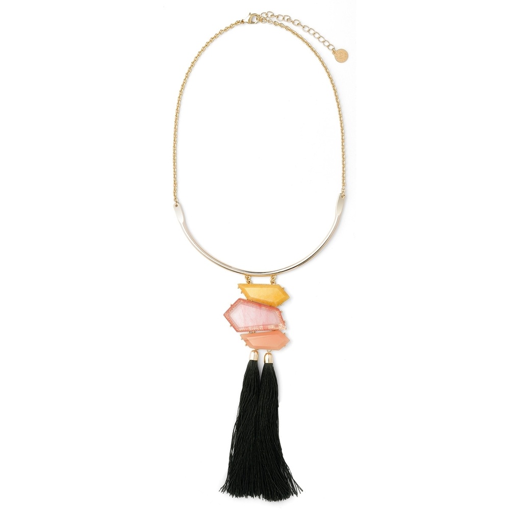 Pippa&Jean Collier tendance Laiton Jade en Or jaune collier