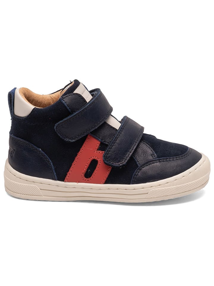 bisgaard Leder-Sneakers in Dunkelblau/ Rot günstig kaufen