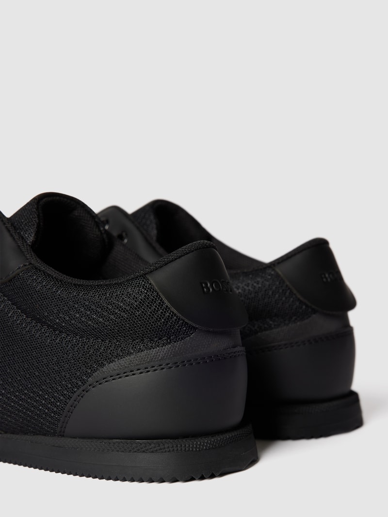 Sneaker mit Label-Print in metallic Modell 'Rusham' in schwarz