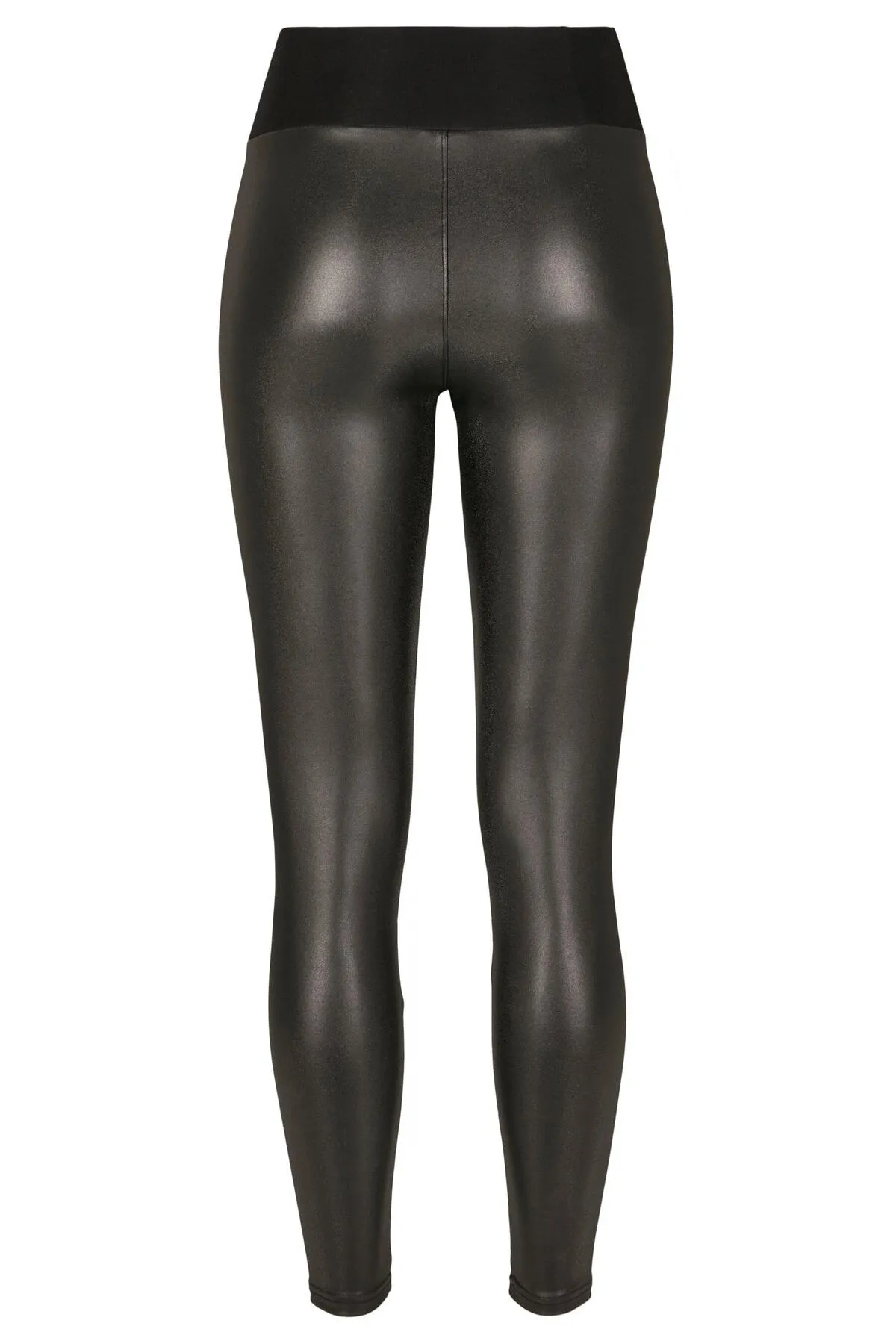 Urban Classics  Damen Leggings aus Kunstleder mit hoher Taille, 2er-Pack