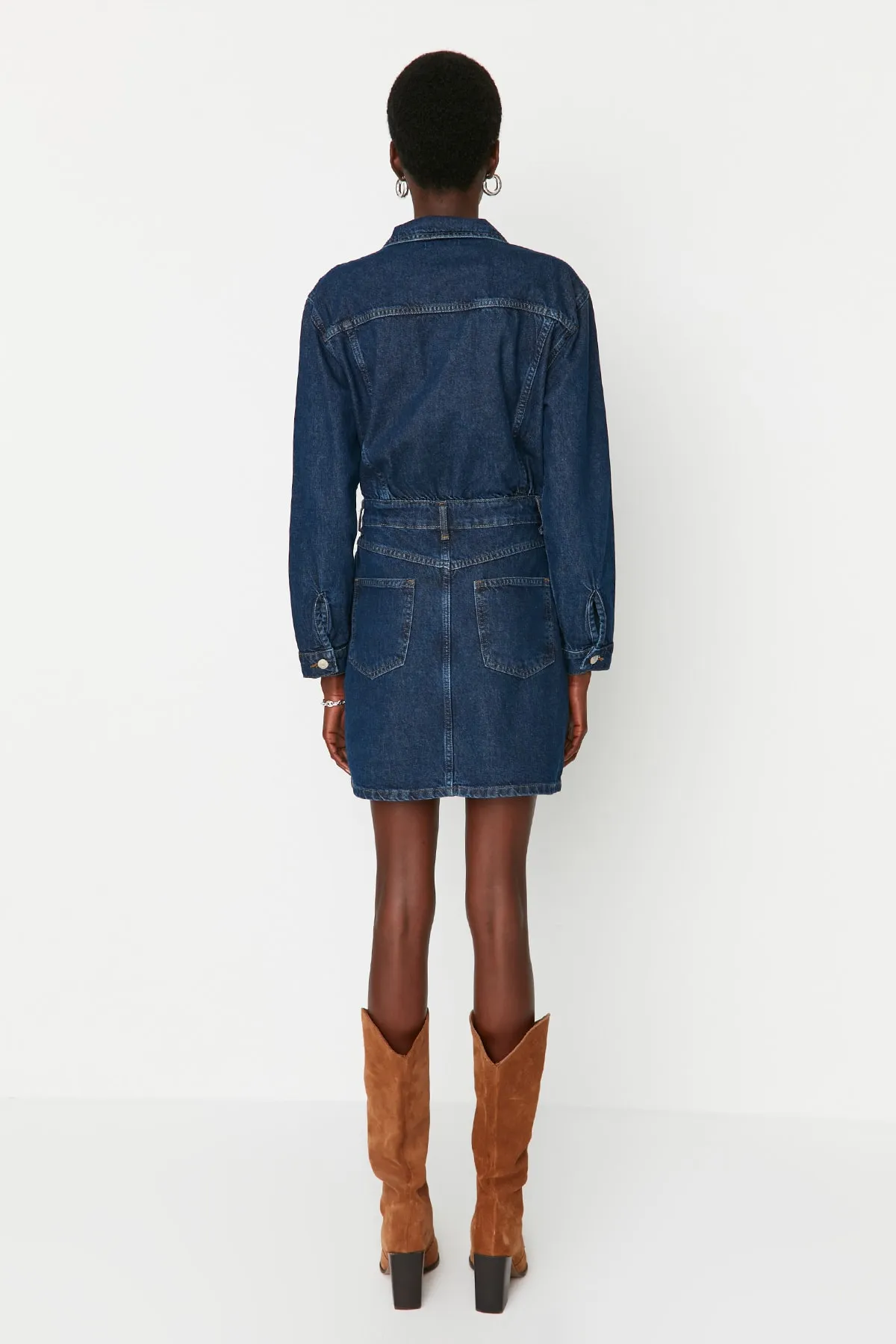 Trendyol Collection  Blaues Mini-Jeanskleid TWOAW23EL00643