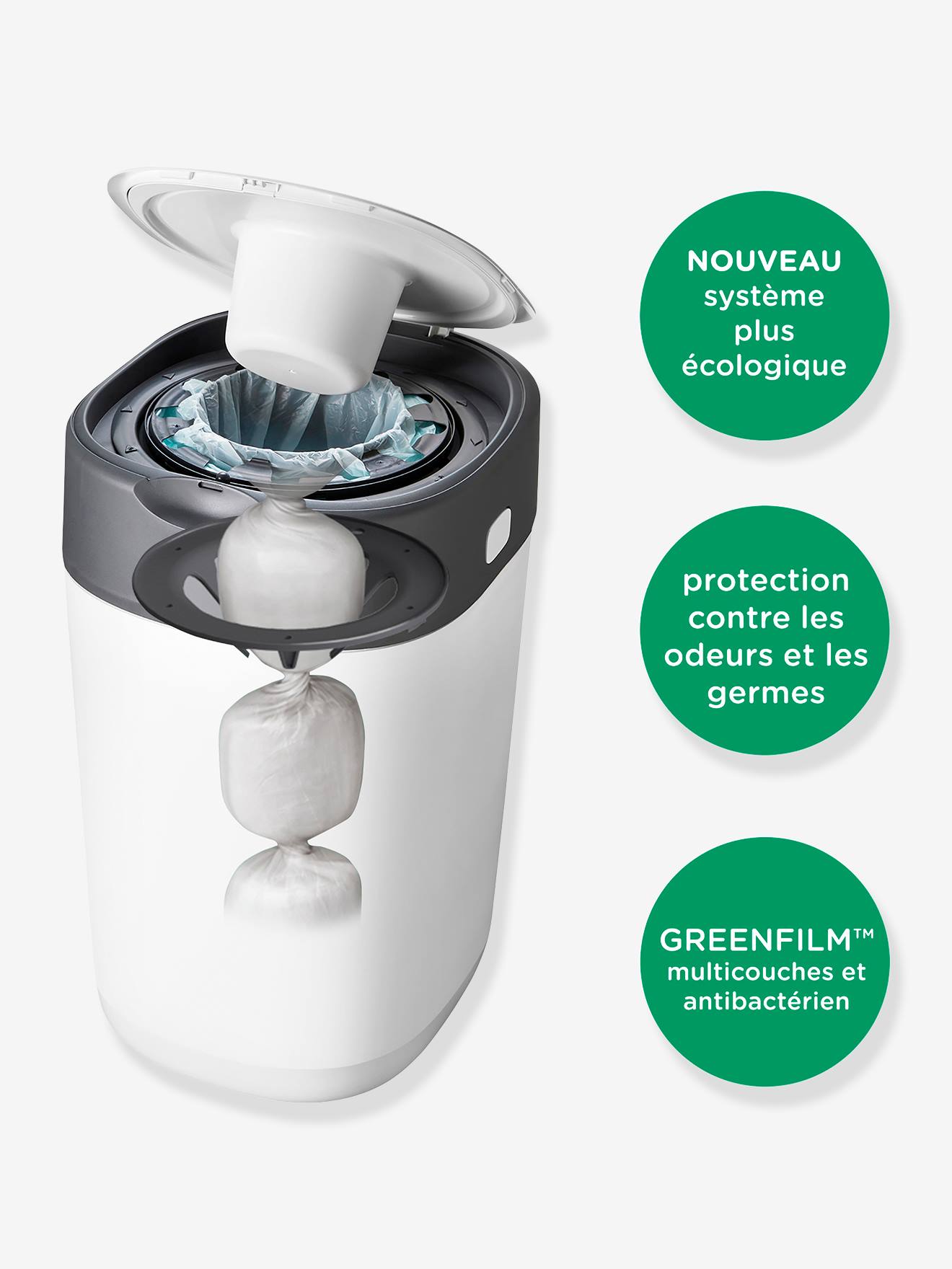 Tommee tippee Windeleimer Twist & Click TOMMEE TIPPEE inkl. 1 Nachfüllkassette - weiß
