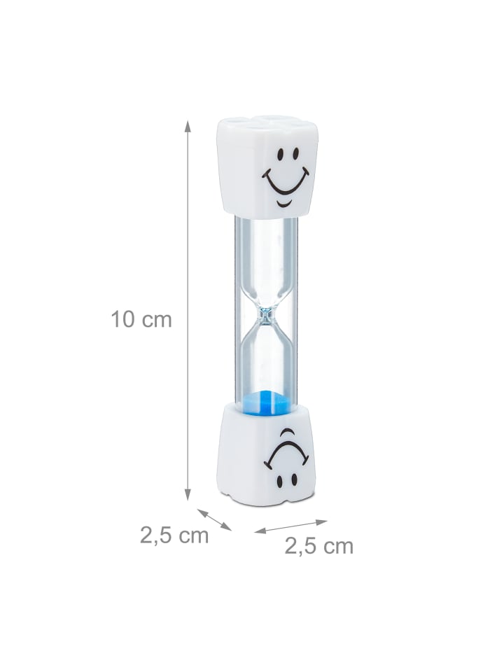 relaxdays 10x Zahnputzuhr in Weiß-Blau günstig kaufen onesize