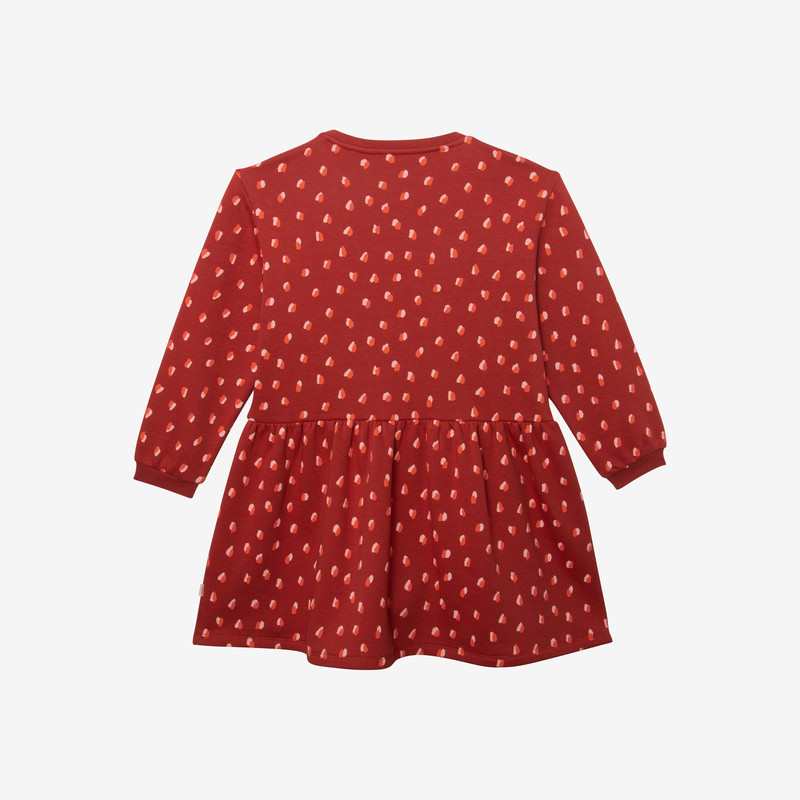 Robe fille brique imprimé bicolore en coton recyclé rouge Catimini