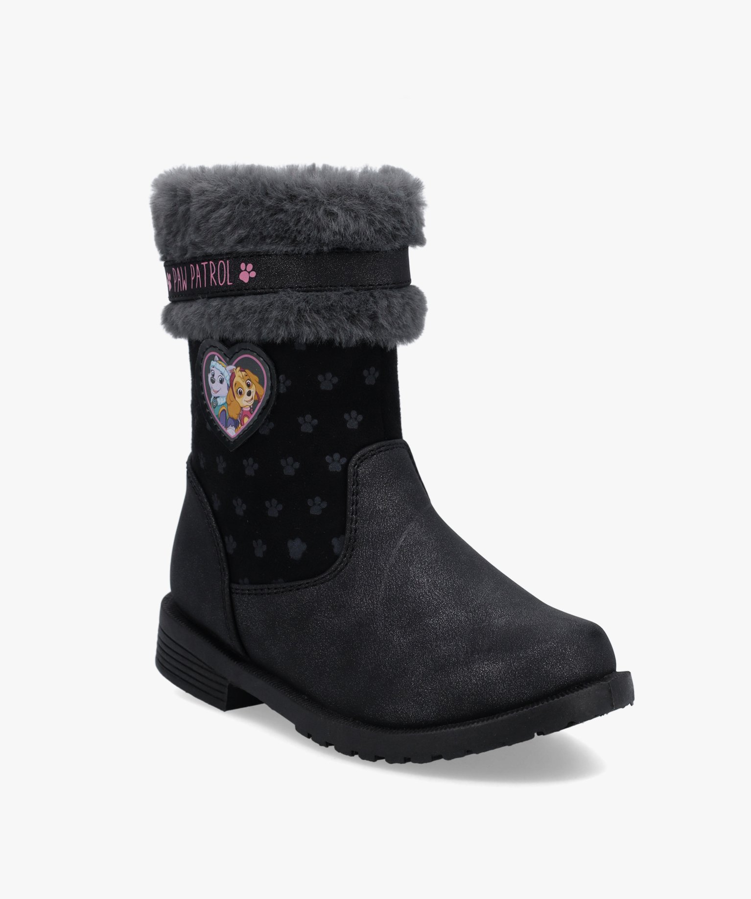 Boots fourrées fille dessus métallisé – Pat’Patrouille noir | GEMO