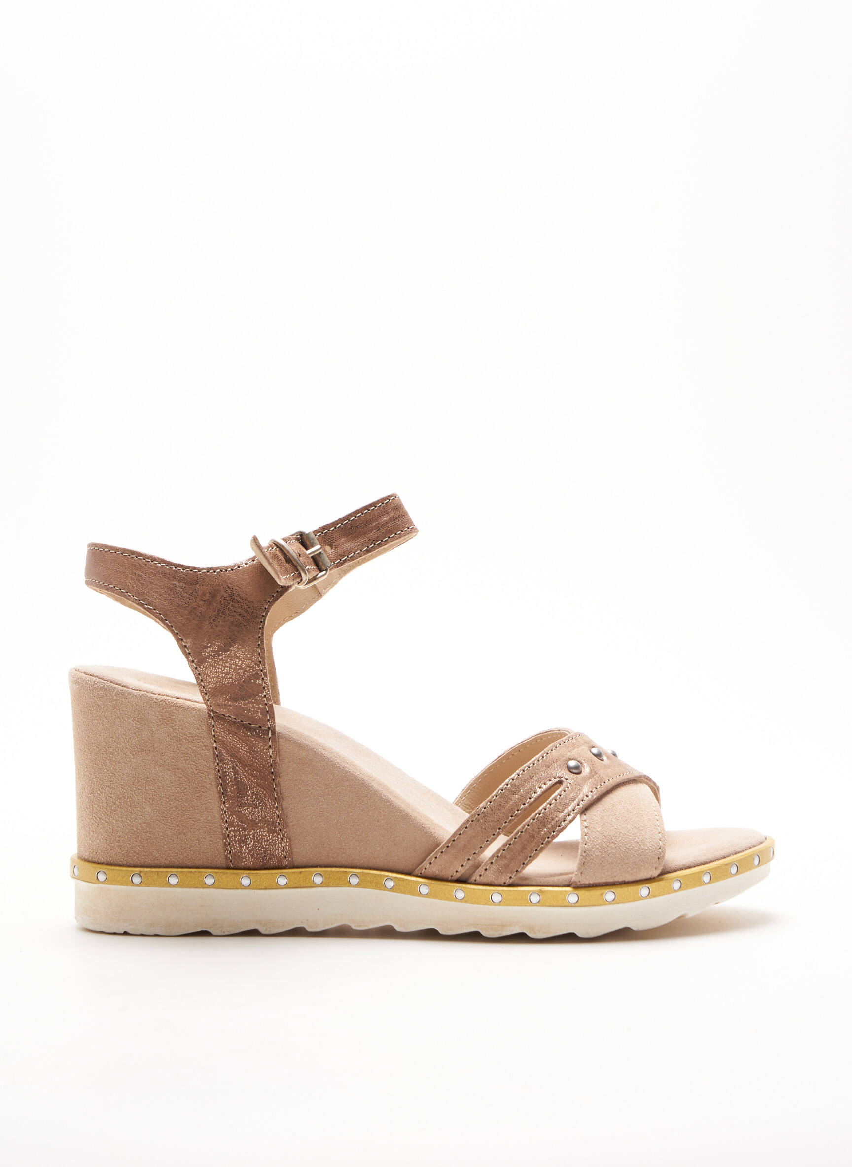 Khrio Sandales Nu Pieds Femme couleur beige