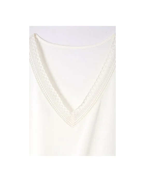 Tee-shirt manches courtes col dentelle Climatyl