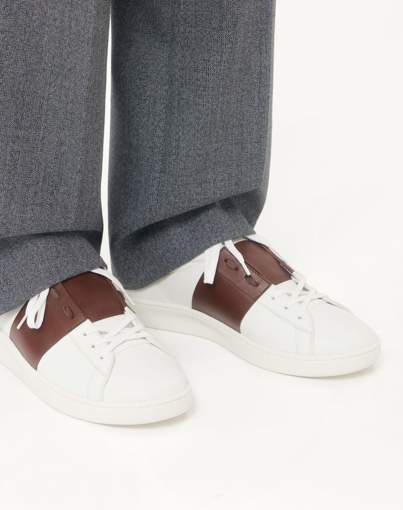 Baskets Royco ouvertes en cuir de veau nappa