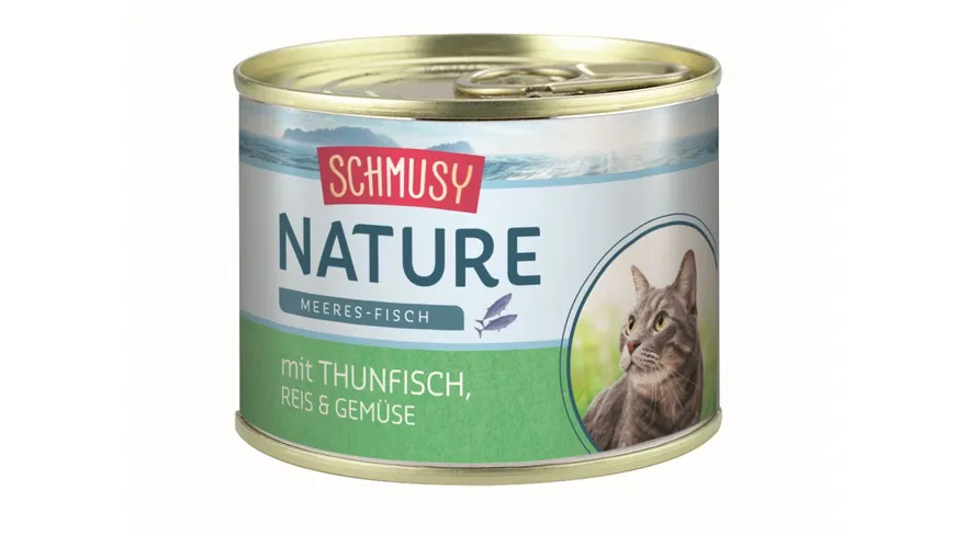 Schmusy Katzennassfutter Nature Meeres-Fisch Thunfisch & Gemüse 185 g