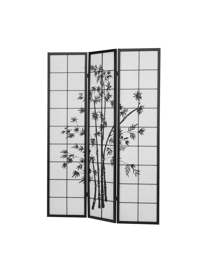 Homestyle4u 3-tlg. Paravent in Schwarz 132x179 günstig kaufen onesize