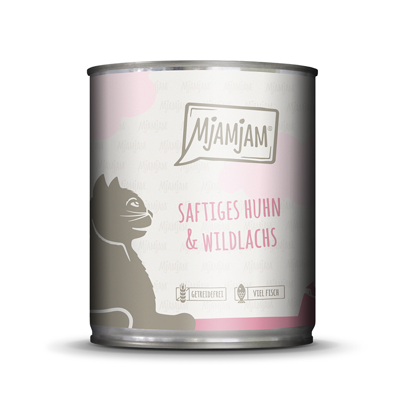 MjAMjAM Nassfutter MjAMjAM 6x800g Huhn & Wildlachs