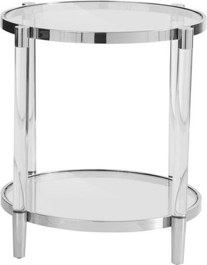 Leonique Beistelltisch Ceadda, mit Metallbeinen und einer Glastischplatte, in 2 Farben, Breite 61 cm
