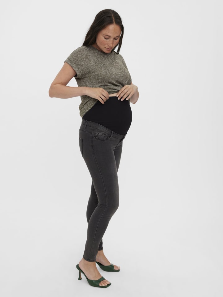 Vero Moda Umstandsjeans mit Skinny Fit in Dark Grey Denim günstig kaufen