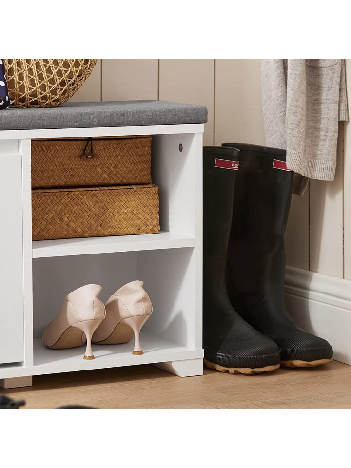 SoBuy Schuhbank in Weiß - (B)90 x (H)46 x (T)24cm günstig kaufen onesize