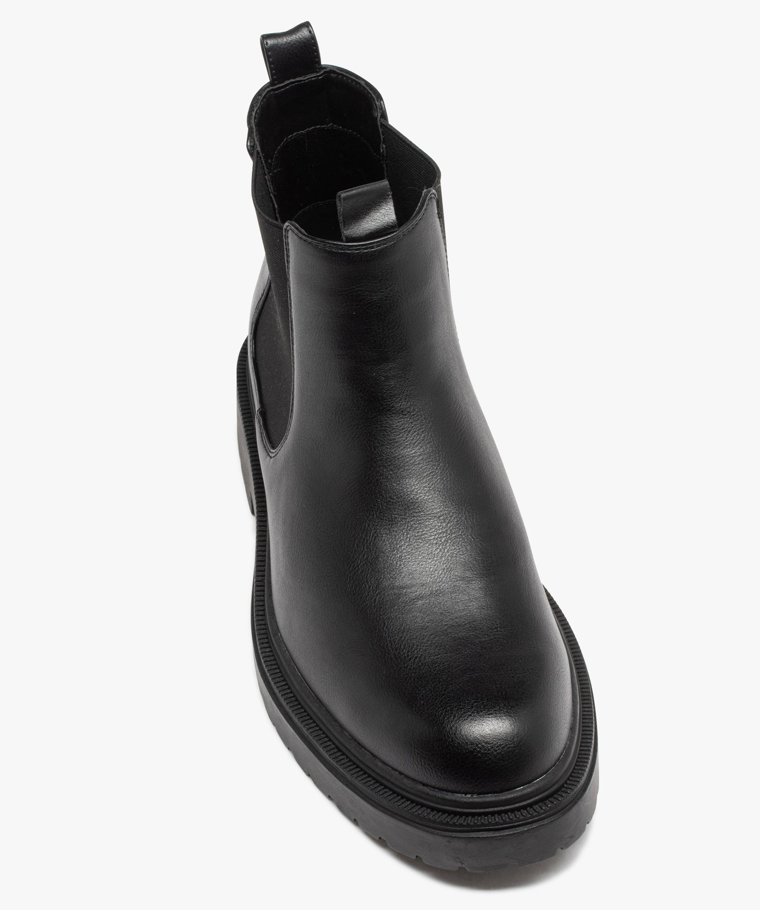 Boots Chelsea à épaisse semelle crantée homme noir | GEMO