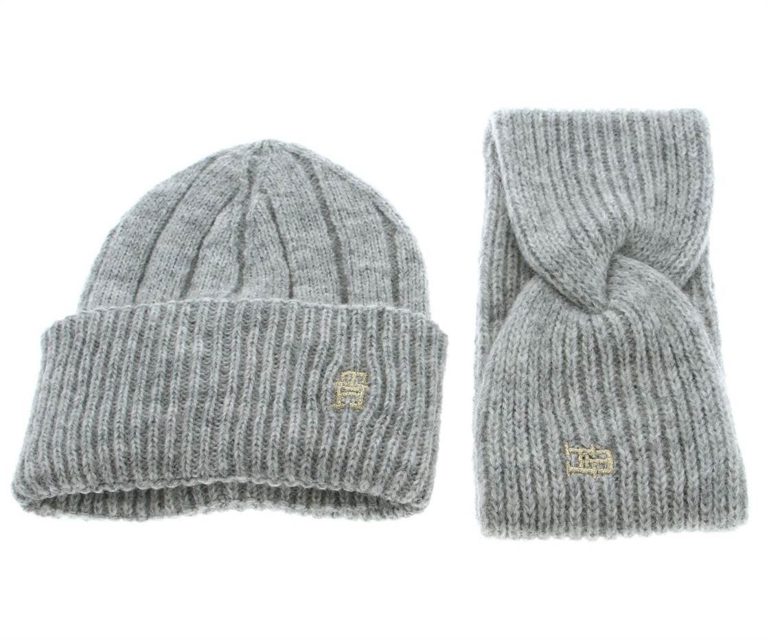 TOMMY HILFIGER Handtaschen grau GP TH TIMELESS BEANIE + HEADBAND