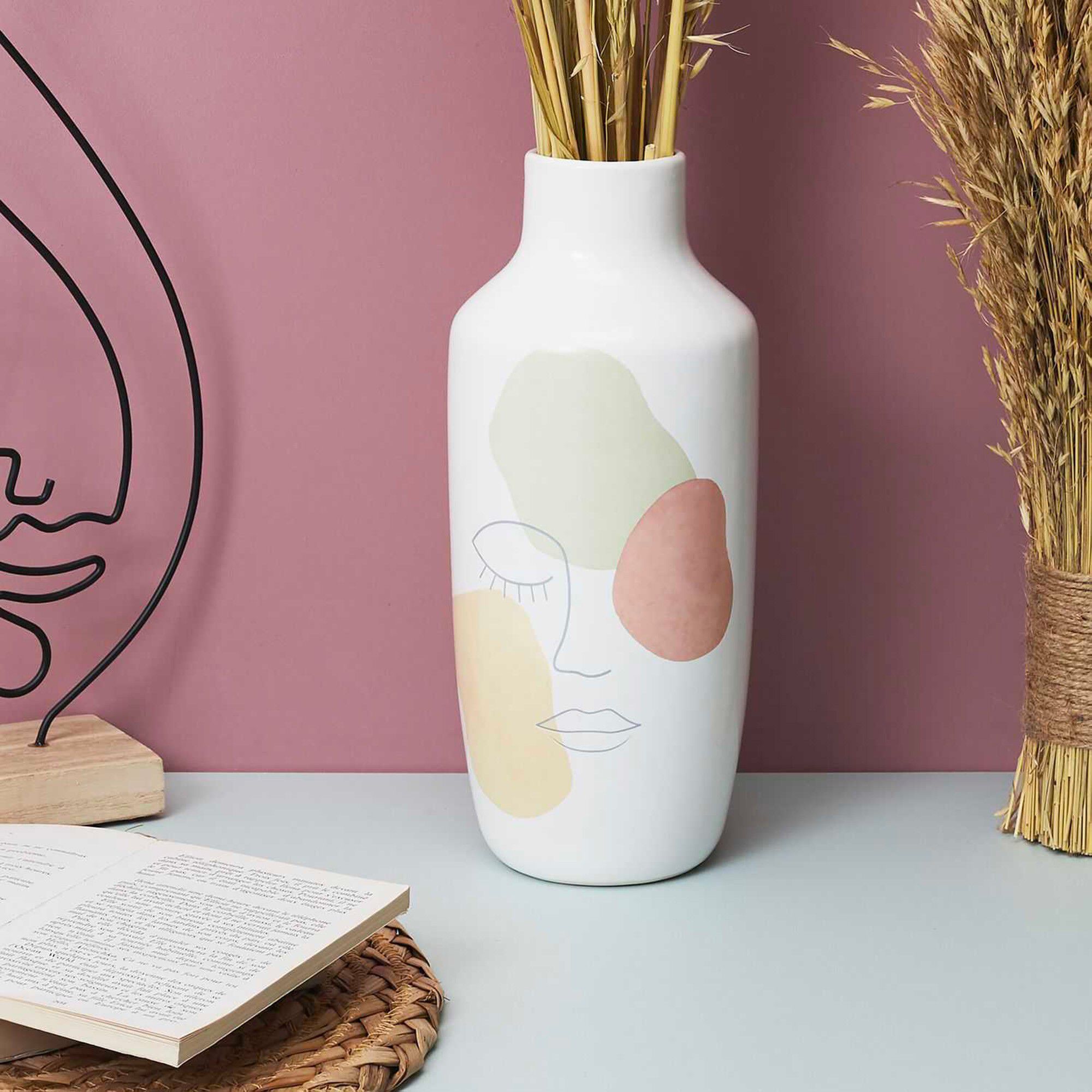 Vase céramique, dessin visage