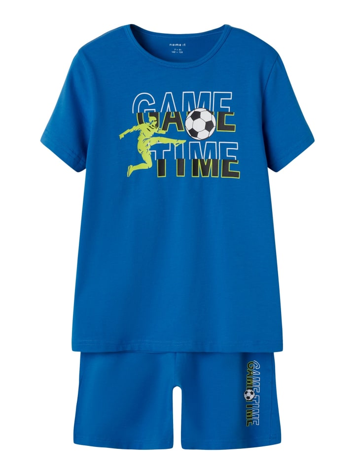 name it Shorty Pyjama NKMNIGHTSET GAME TIME in star sapphire günstig kaufen 110/116
