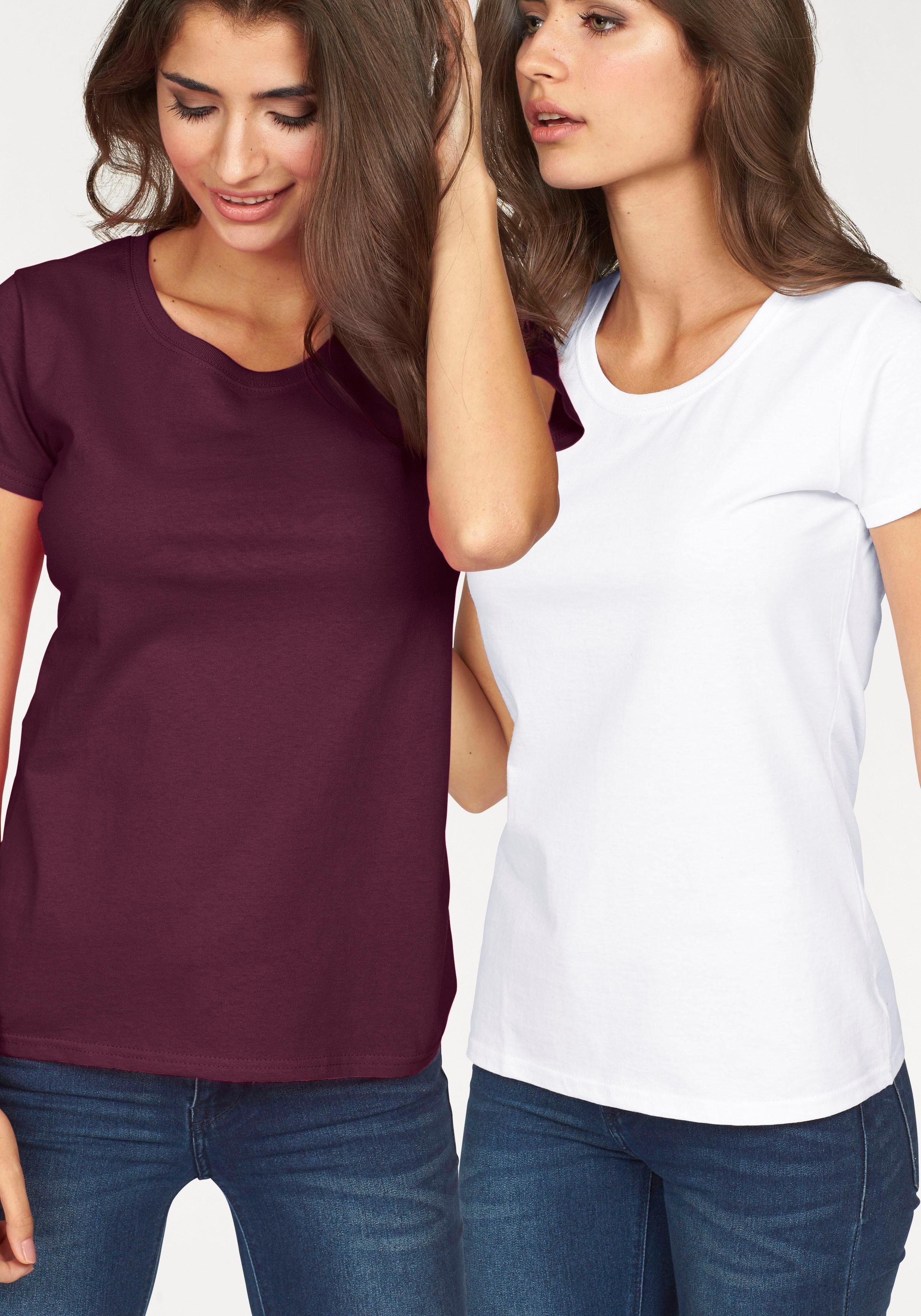 Fruit of the Loom Rundhalsshirt Lady Fit Premium (Packung, 2-tlg., 2er-Pack)
