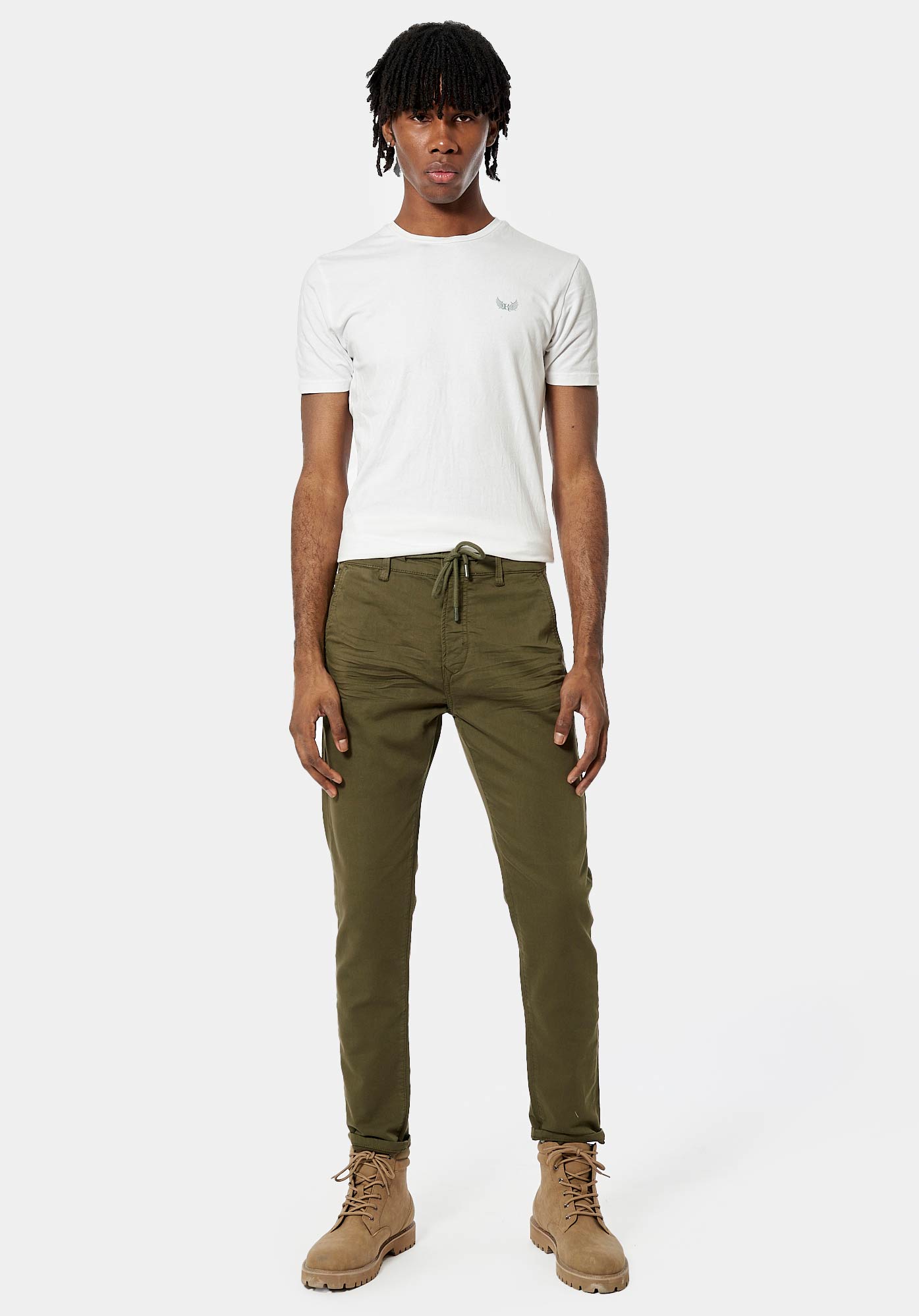 IRWIX  Pantalon kaki relaxed cropped Homme