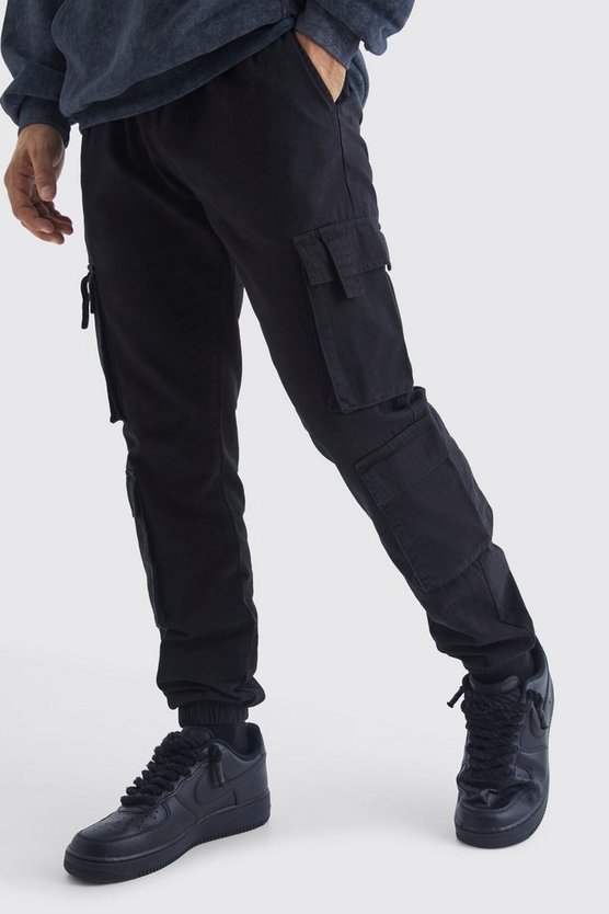 Slim-Fit Jogginghose mit Cargo-Taschen und elastischem Bund