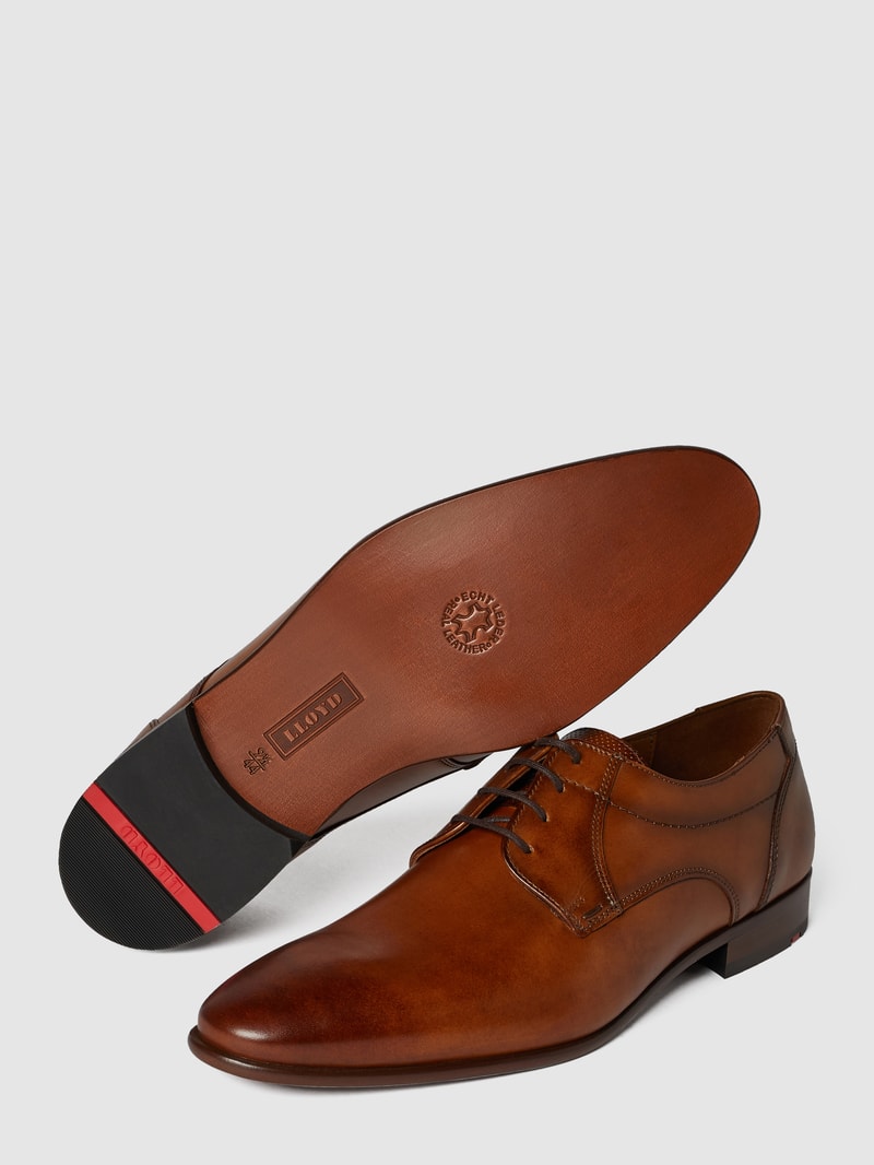 Derby aus Leder Modell 'Manon' in cognac