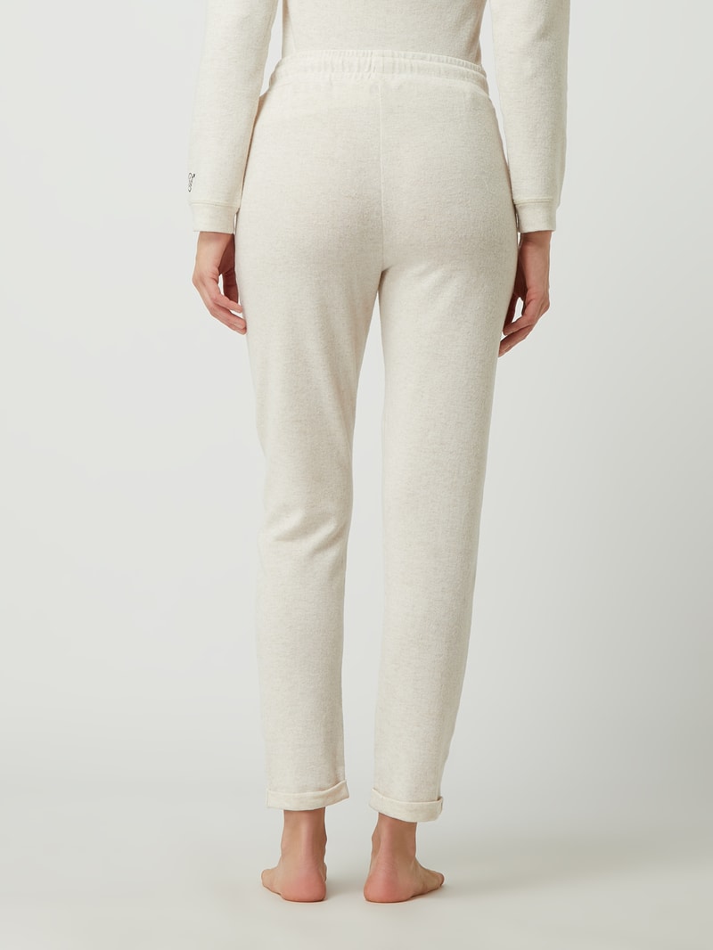 Lounge-Hose mit elastischem Bund in beige meliert