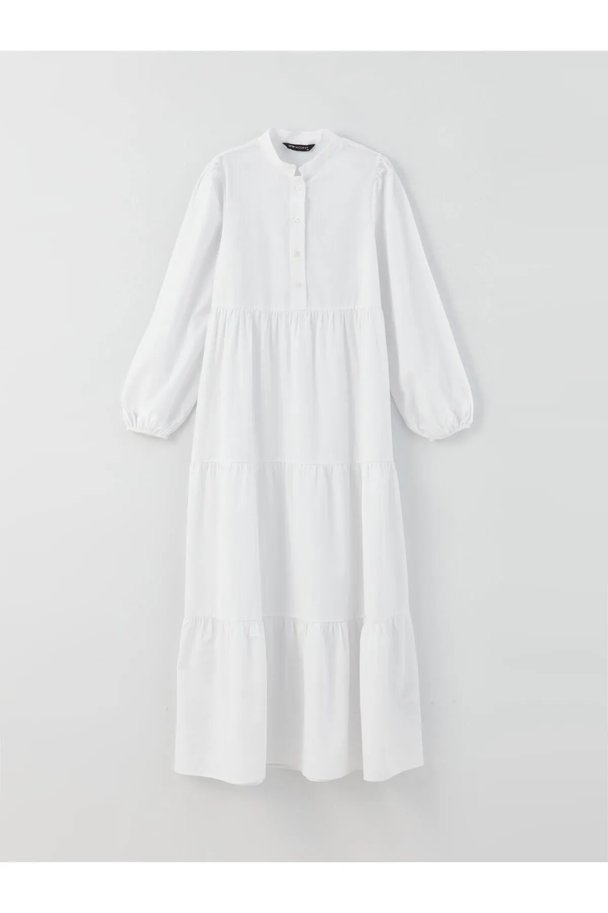 LC Waikiki  Gerades, langärmliges Damenkleid mit hohem Kragen