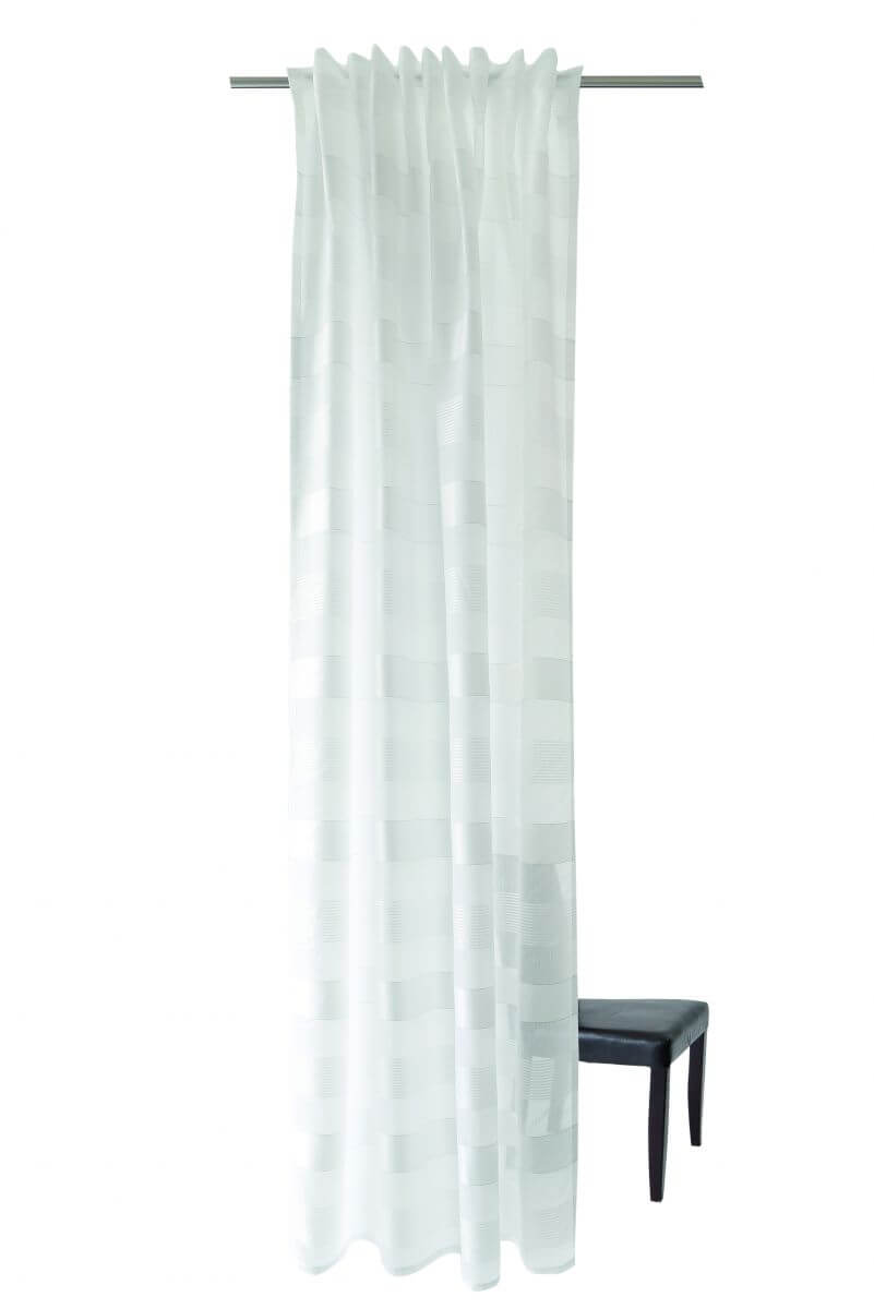 Indes Fuggerhaus Schal Lena verdeckte Schlaufen Weiß 140 x 245 cm