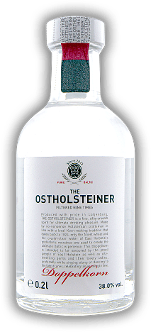 The Ostholsteiner Doppelkorn 0,2 Liter The Ostholsteiner Doppelkorn 0,2 Liter 9-fach filtrierter Premium-Doppelkorn aus der Holsteinischen Schweiz 0,2	 Liter - Vol 38%