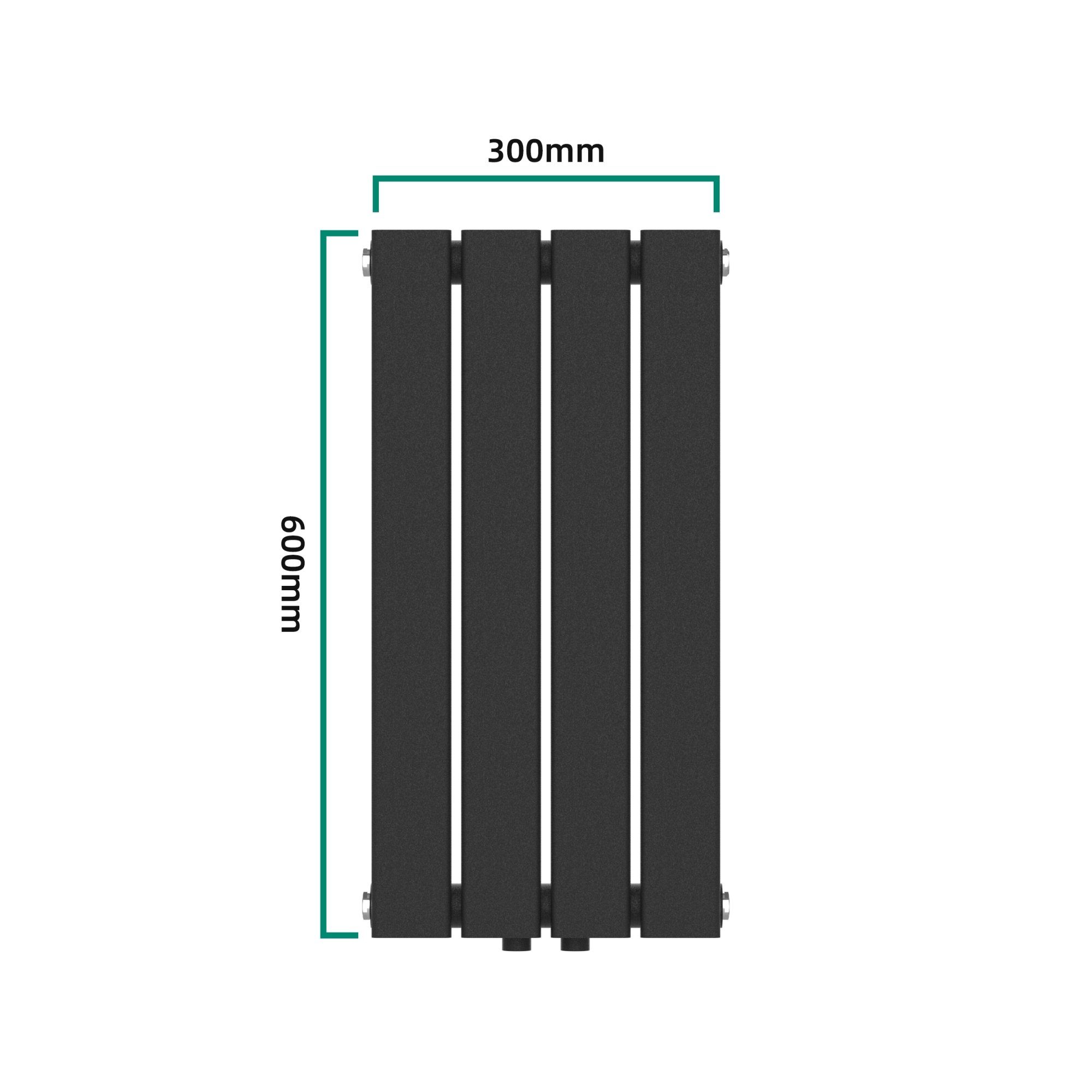 neu.haus Designheizkörper, Nore Flachheizkörper 60x30cm Einlagig Schwarz 249W