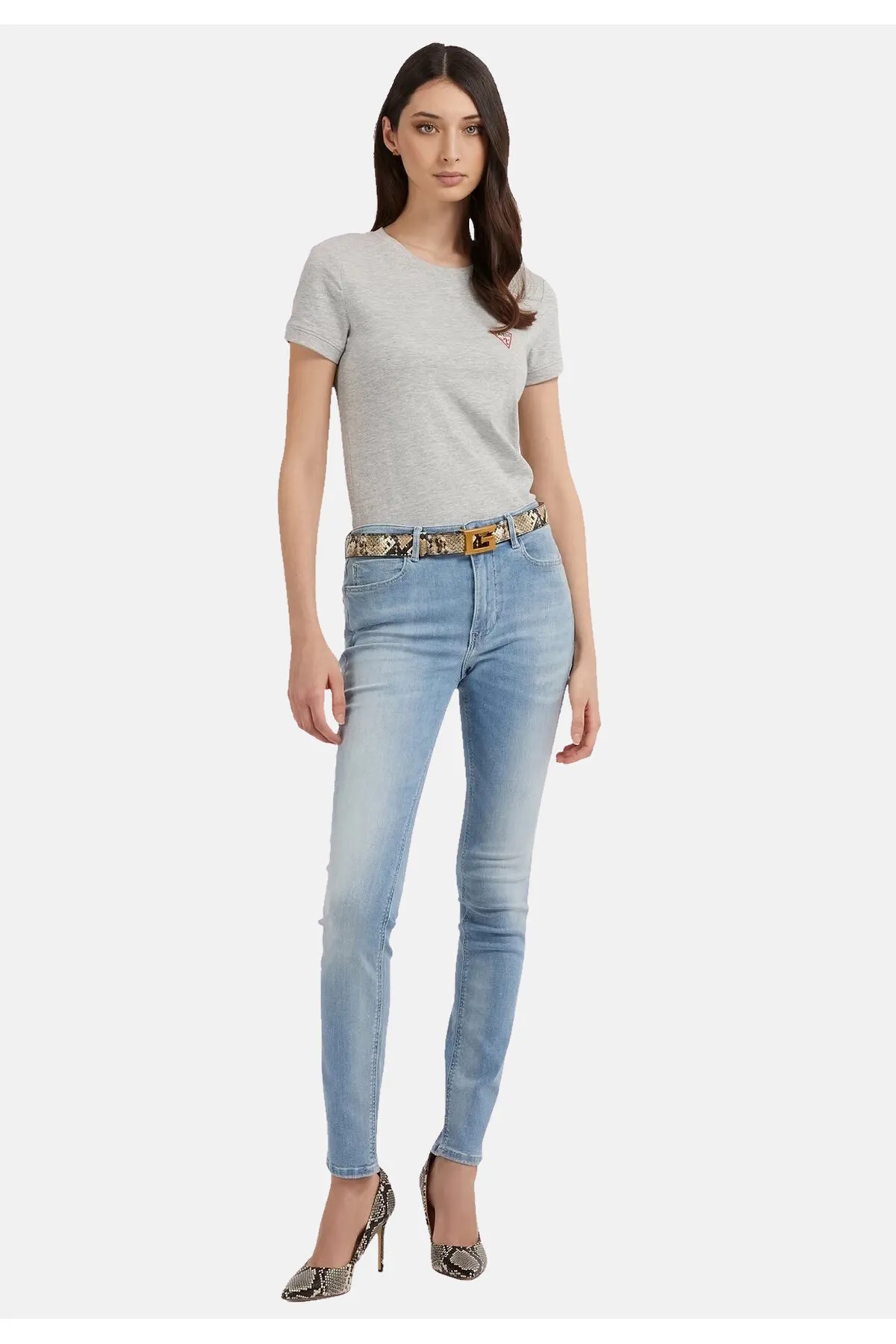 Guess  Shirt T-Shirt CN MINI TRIANGLE mit Rundhals-Ausschnitt und Label Print