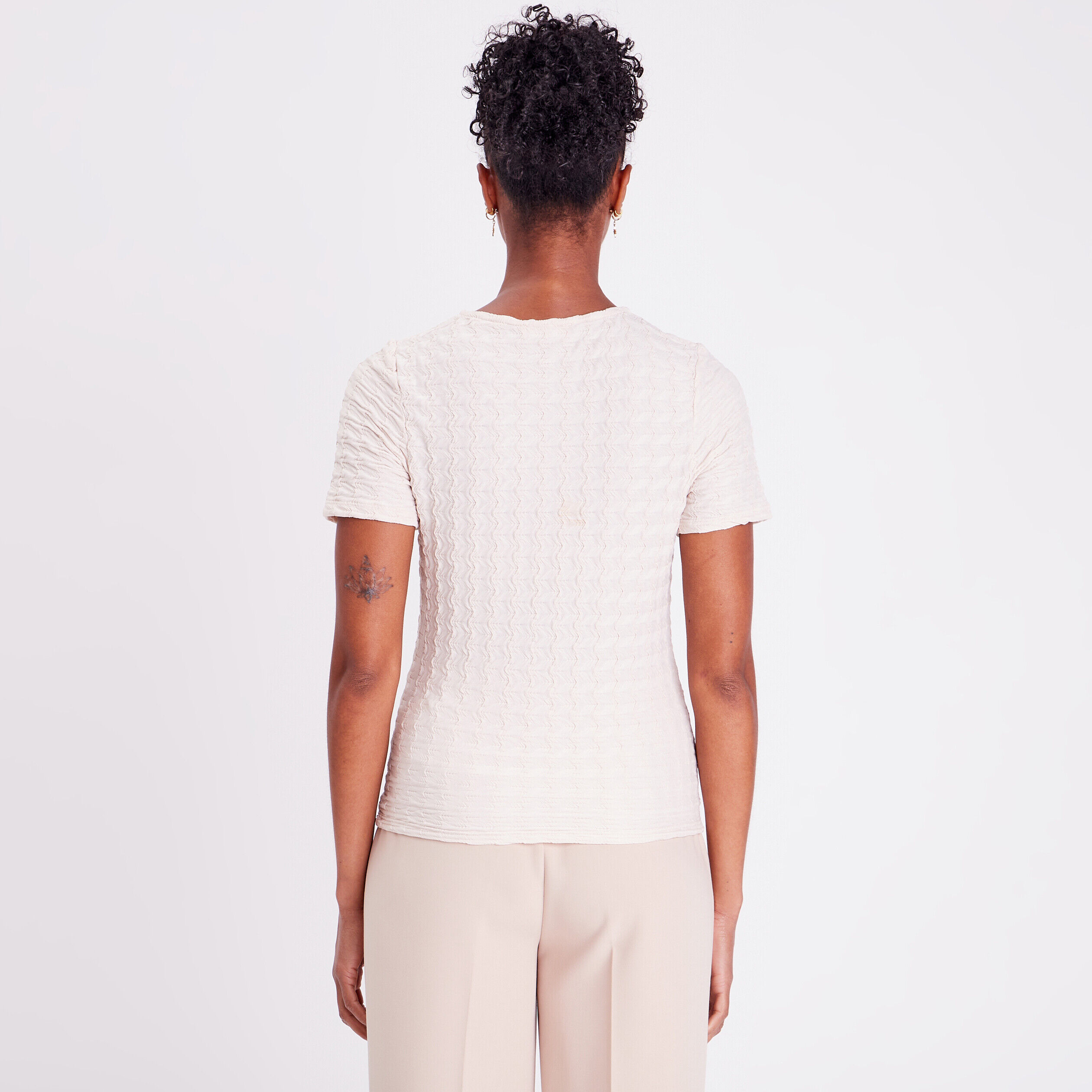 T-shirt manches courtes beige femme | Cache Cache