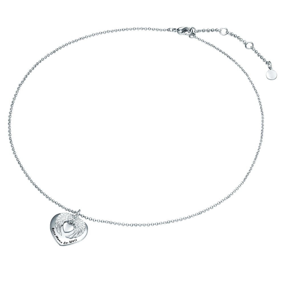 Rafaela Donata Collier tendance Coeur avec ailes + citation 