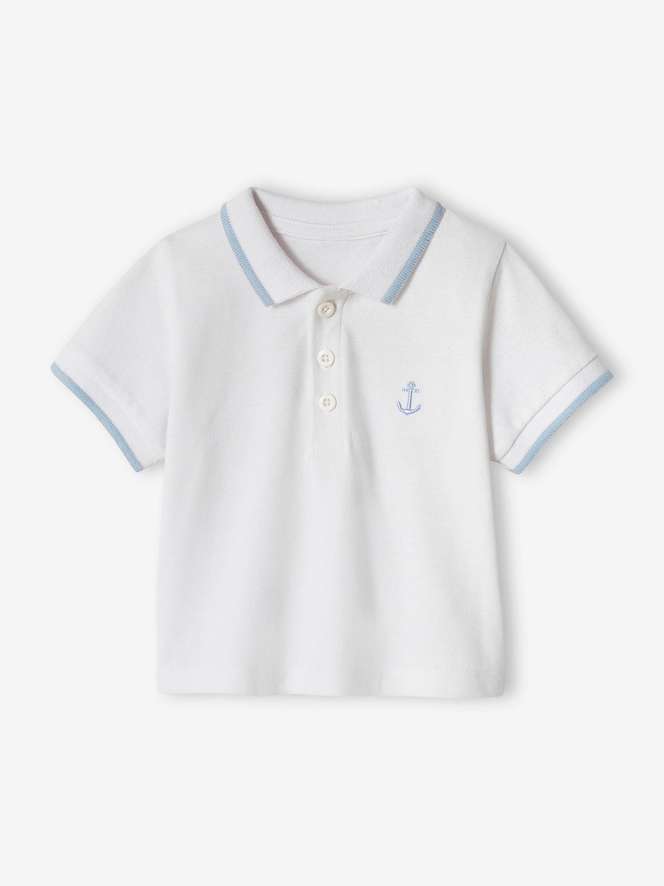 Polo bébé garçon brodé poitrine personnalisable marine