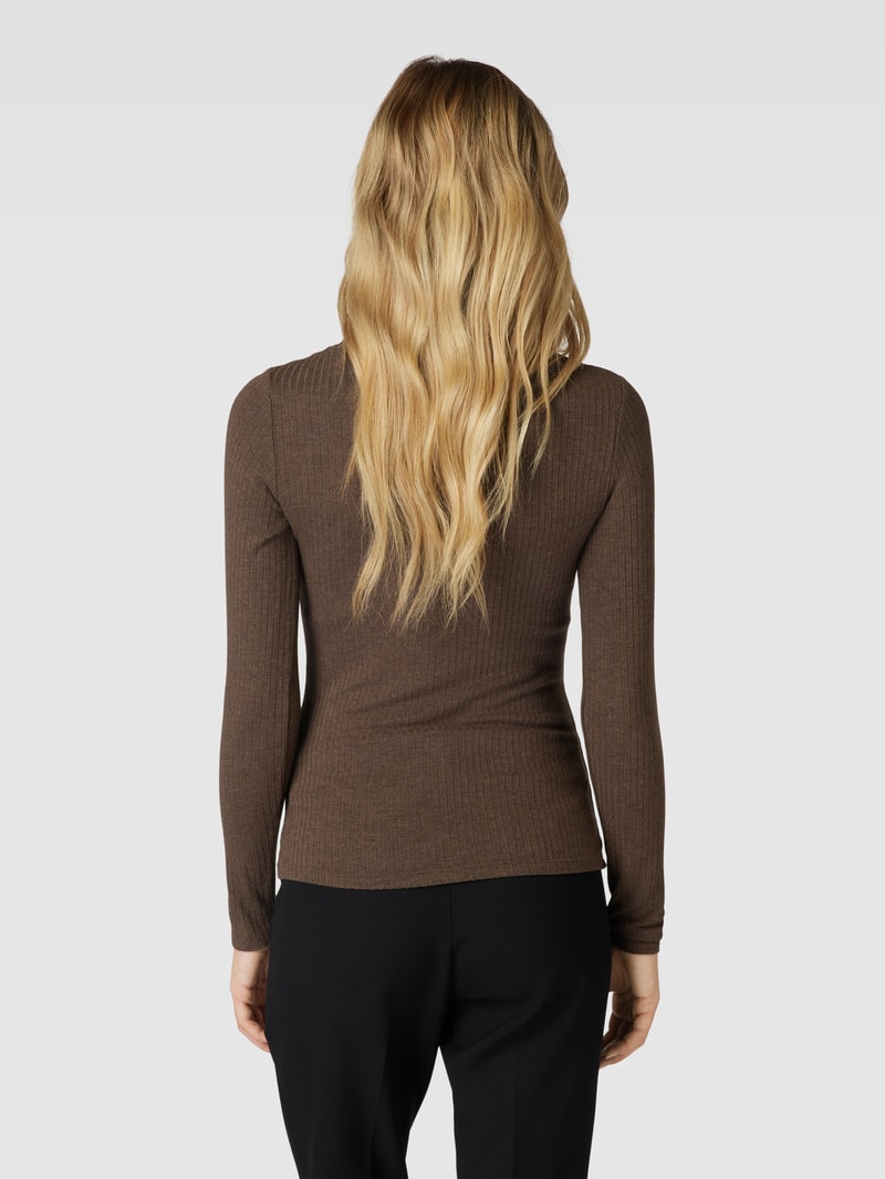 Strickpullover mit Strukturmuster Modell 'Sulikko' in dunkelbraun